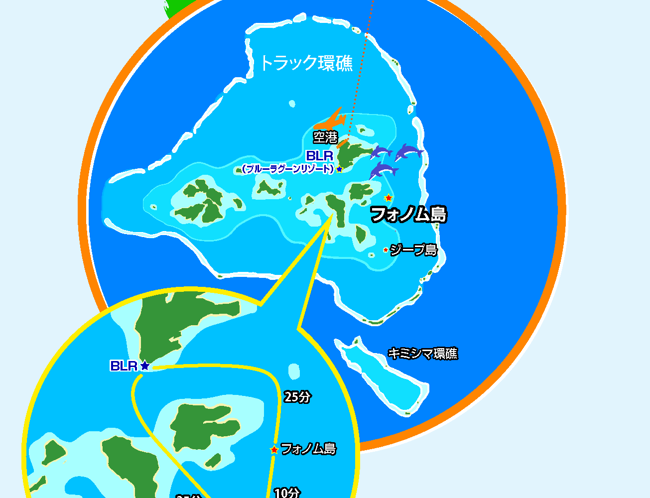 チューク州フォノム島マップ